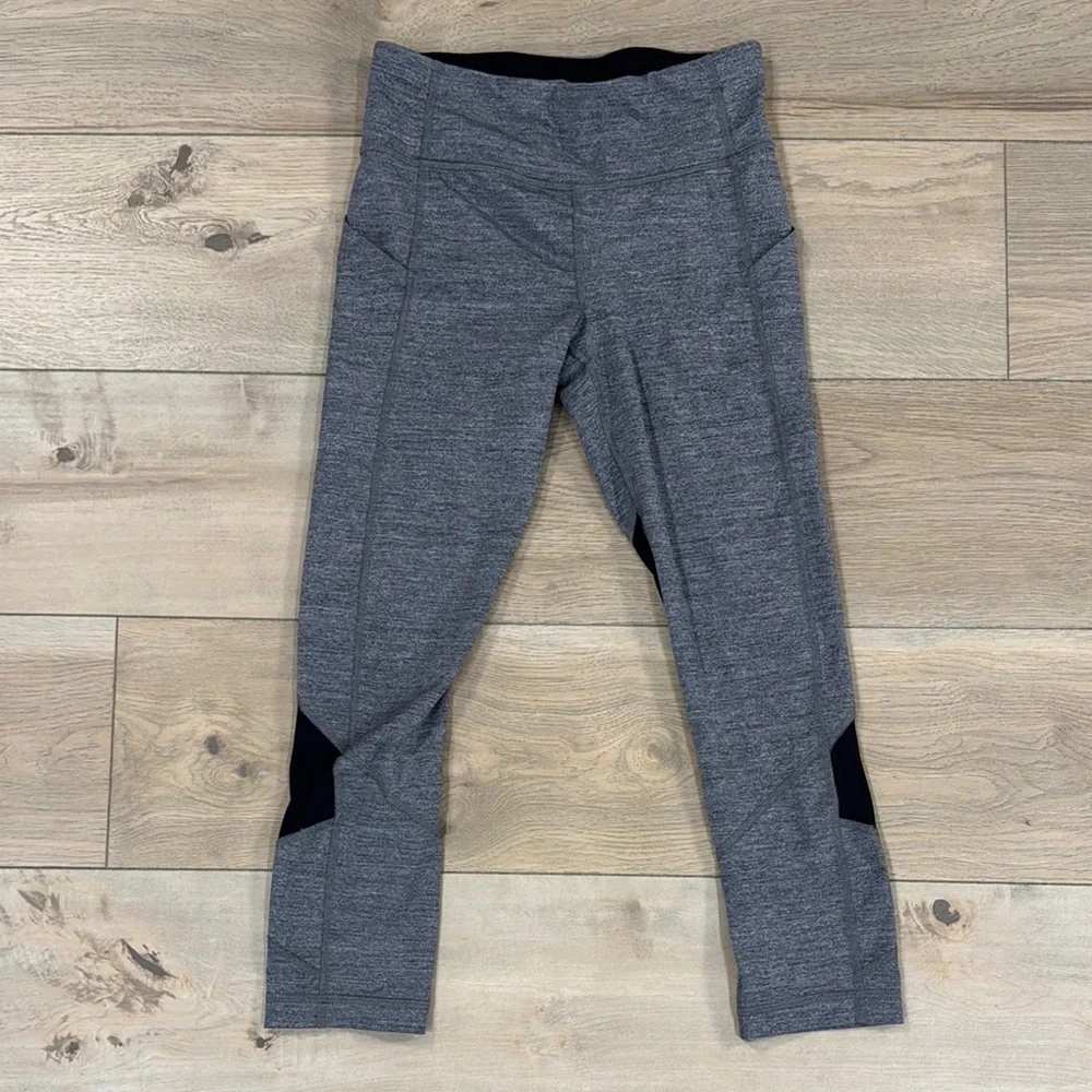 Lululemon Pace Rival High Rise Crop Leggings Women’s Gray and Black